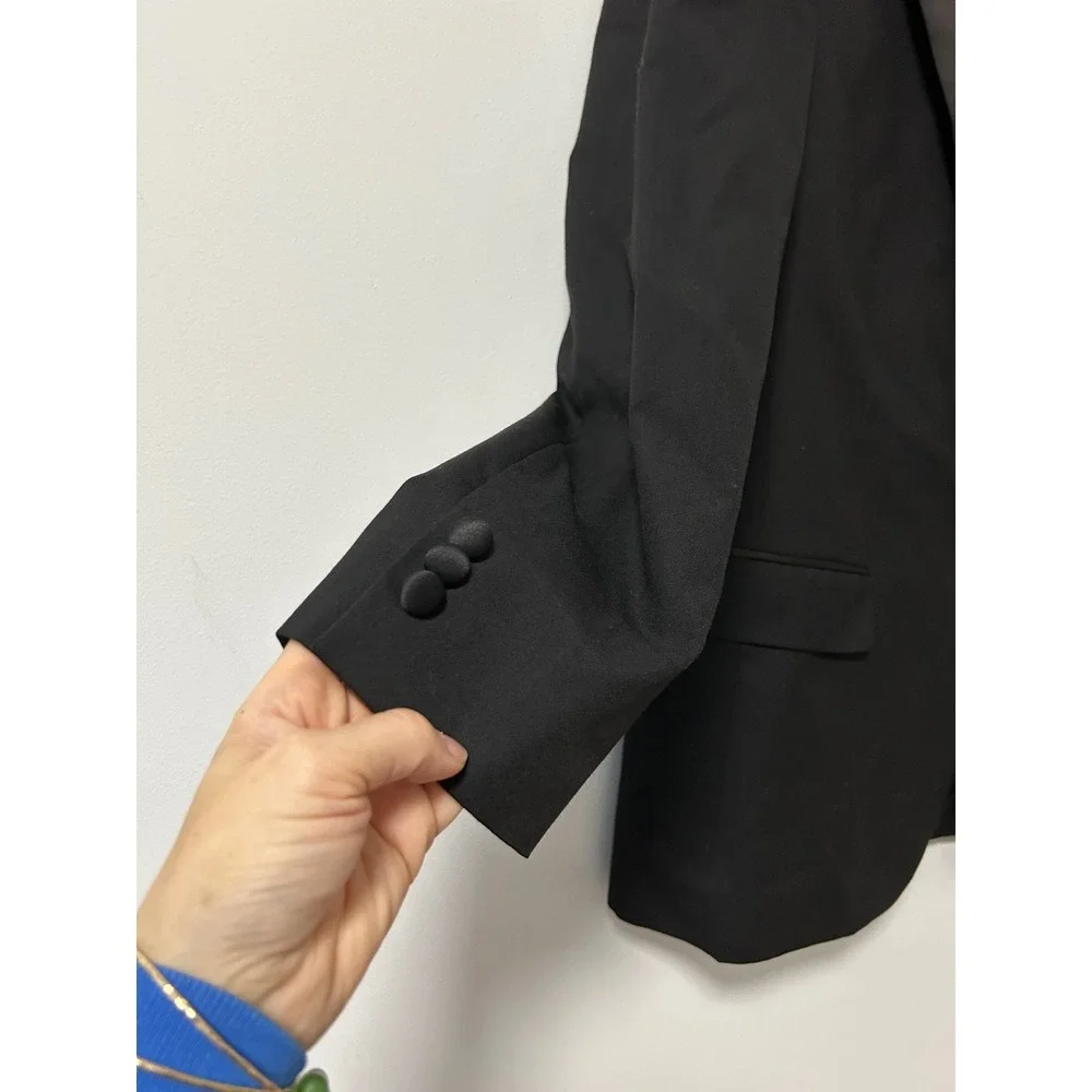 Pierre‎ Balmain Mens Black 100% Pure New Wool Tuxedo Jacket Blazer 41 Reg